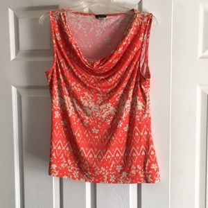 Tangerine colored sleeveless dress blouse Size M